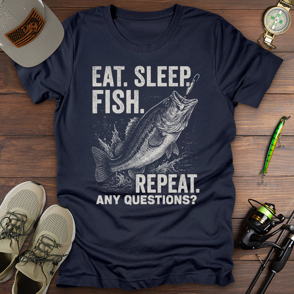 Eat Sleep Fish T Shirt Gift For Fishing Enthusiast