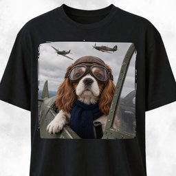 Ww2 Pilot Cavalier King Charles Spaniel T Shirt Gift For Dog Lover