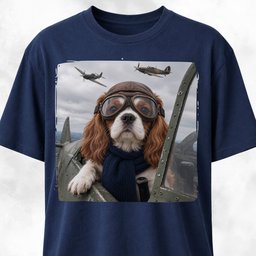 Ww2 Pilot Cavalier King Charles Spaniel T Shirt Gift For Dog Lover