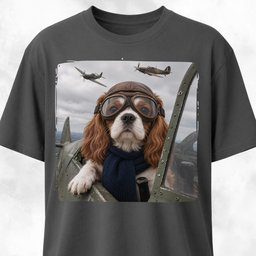 Ww2 Pilot Cavalier King Charles Spaniel T Shirt Gift For Dog Lover