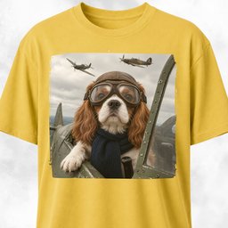Ww2 Pilot Cavalier King Charles Spaniel T Shirt Gift For Dog Lover
