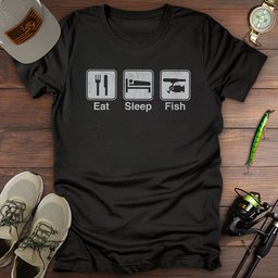 Eat Sleep Fish T Shirt Gift For Fishing Enthusiast