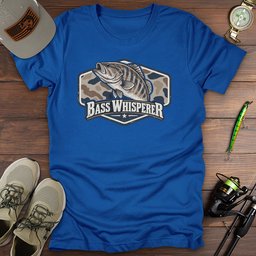 Bass Whisperer Camo T Shirt Gift For Fishing Enthusiast
