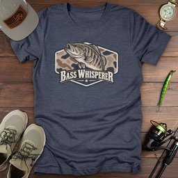 Bass Whisperer Camo T Shirt Gift For Fishing Enthusiast