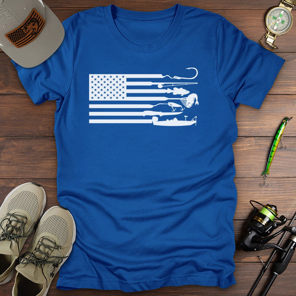Anglers Flag T Shirt Gift For Fishing Enthusiast