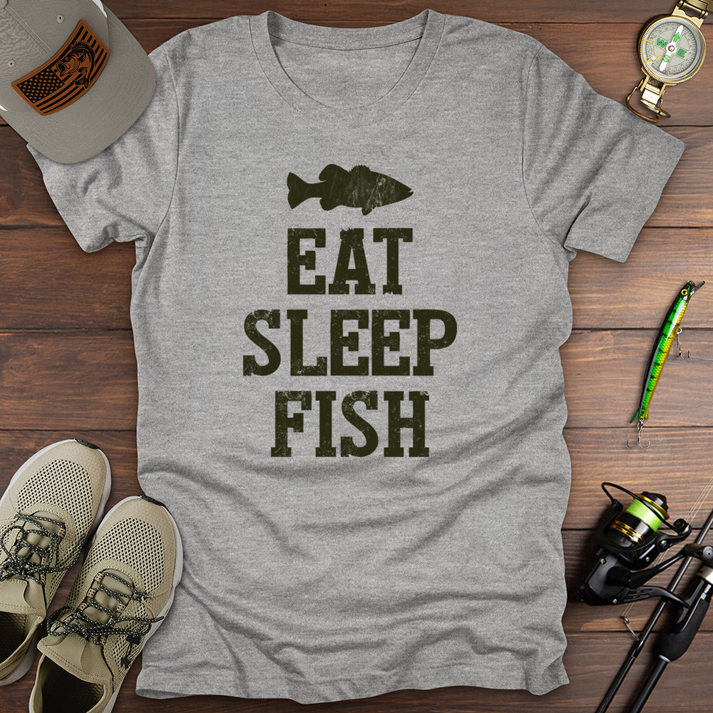 Eat Sleep Fish T Shirt Gift For Fishing Enthusiast
