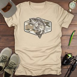 Bass Camo T Shirt Gift For Fishing Enthusiast
