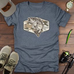 Bass Camo T Shirt Gift For Fishing Enthusiast
