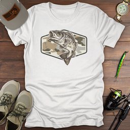 Bass Camo T Shirt Gift For Fishing Enthusiast