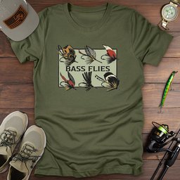 Bass Flies T Shirt Gift For Fishing Enthusiast