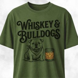 Whiskey And Bulldogs T Shirt Gift For Dog Lover