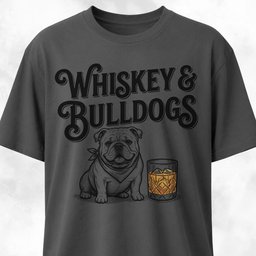 Whiskey And Bulldogs T Shirt Gift For Dog Lover