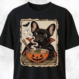 Vampire Frenchies Ghostly Pumpkin Ramen T Shirt Gift For Dog Lover