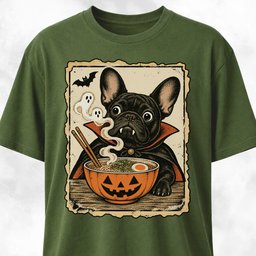 Vampire Frenchies Ghostly Pumpkin Ramen T Shirt Gift For Dog Lover