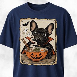 Vampire Frenchies Ghostly Pumpkin Ramen T Shirt Gift For Dog Lover