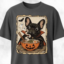 Vampire Frenchies Ghostly Pumpkin Ramen T Shirt Gift For Dog Lover
