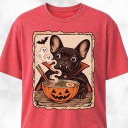 Vampire Frenchies Ghostly Pumpkin Ramen T Shirt Gift For Dog Lover
