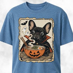 Vampire Frenchies Ghostly Pumpkin Ramen T Shirt Gift For Dog Lover