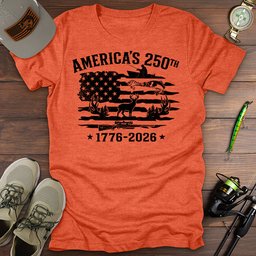 America 250 Fishing Hunting T Shirt Gift For Fishing Enthusiast
