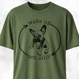 Wake Up Act Silly Cycle Frenchie T Shirt Gift For Dog Lover
