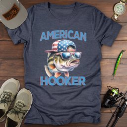 American Hooker Fishing T Shirt Gift For Fishing Enthusiast