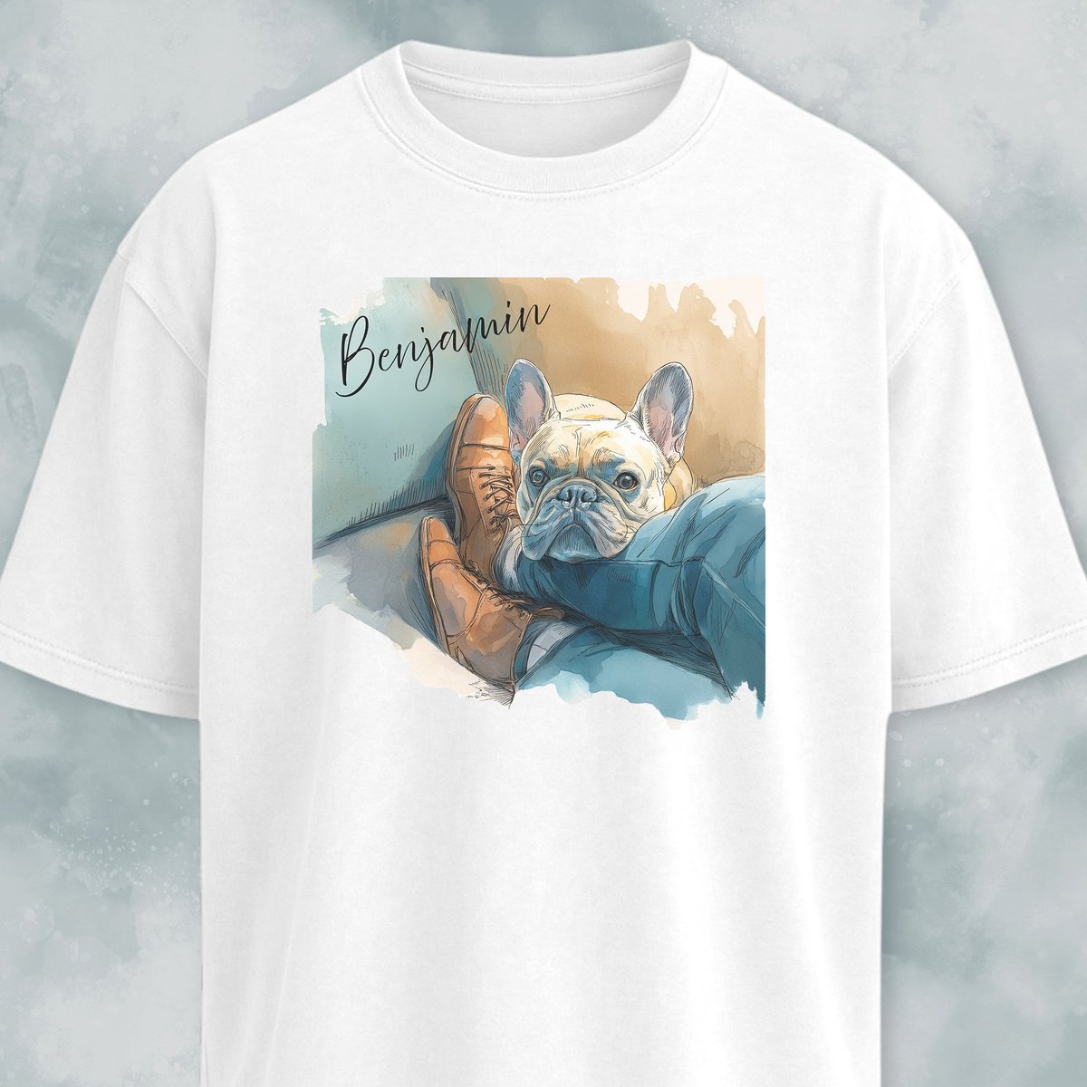 Watercolor Sweet Velcro French Bulldog T Shirt Gift For Dog Lover