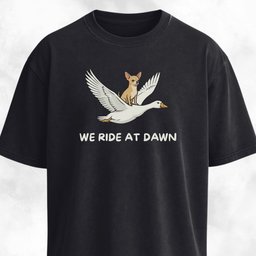 We Ride At Dawn Chihuahua On A Goose T Shirt Gift For Dog Lover