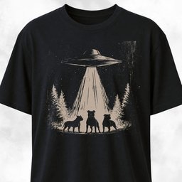 Ufo Beaming Pitbulls T Shirt Gift For Dog Lover