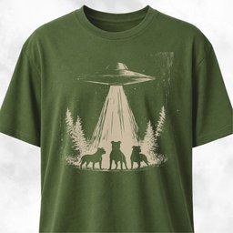 Ufo Beaming Pitbulls T Shirt Gift For Dog Lover