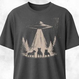 Ufo Beaming Pitbulls T Shirt Gift For Dog Lover