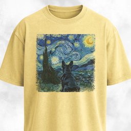 Van Goghs Starry Night Frenchie Edition T Shirt Gift For Dog Lover