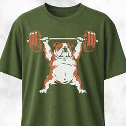 Weightlifting English Bully T Shirt Gift For Dog Lover
