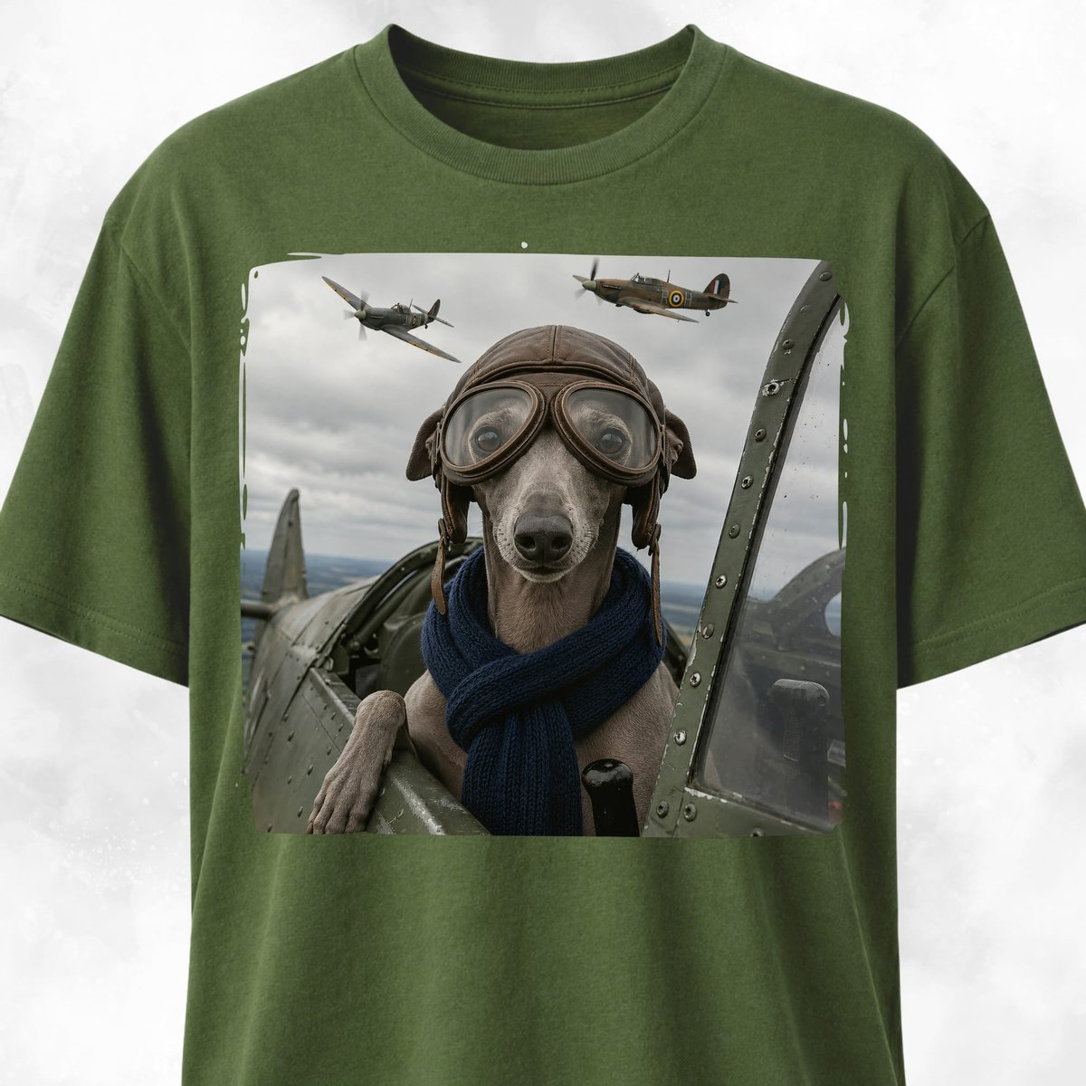 Ww2 Italian Greyhound Pilot T Shirt Gift For Dog Lover