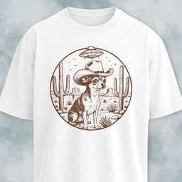 Western Chihuahua In A Desert T Shirt Gift For Dog Lover