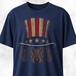Uncle Sam Brown Doxie T Shirt Gift For Dog Lover