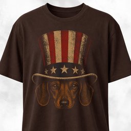 Uncle Sam Brown Doxie T Shirt Gift For Dog Lover