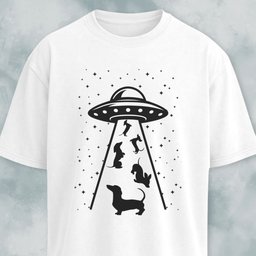 Ufo Beaming Dachshunds T Shirt Gift For Dog Lover