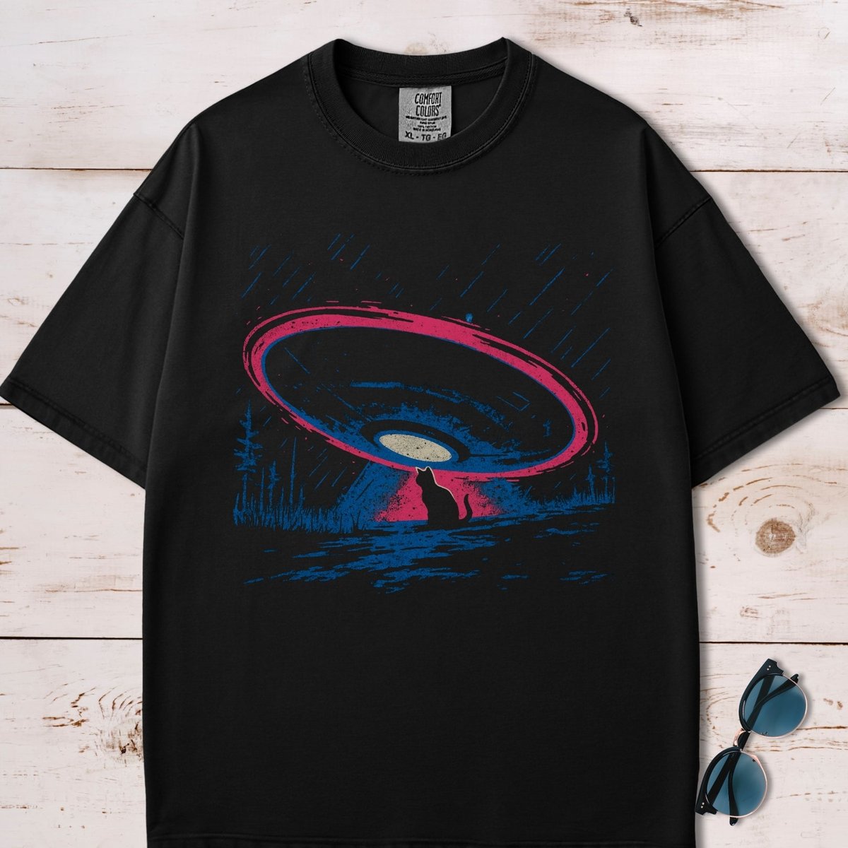 Ufo Cat T Shirt Gift For Cat Lover