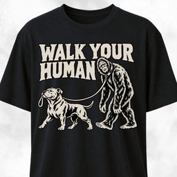 Walk Your Human Pittie T Shirt Gift For Dog Lover
