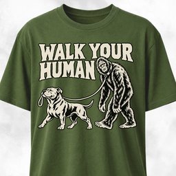 Walk Your Human Pittie T Shirt Gift For Dog Lover