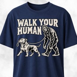 Walk Your Human Pittie T Shirt Gift For Dog Lover