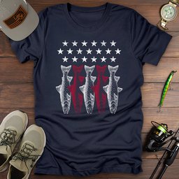 American Flag Fishing T Shirt Gift For Fishing Enthusiast