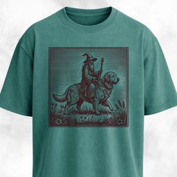 Wizard Riding A Golden Retriever T Shirt Gift For Dog Lover