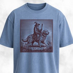 Wizard Riding A Golden Retriever T Shirt Gift For Dog Lover