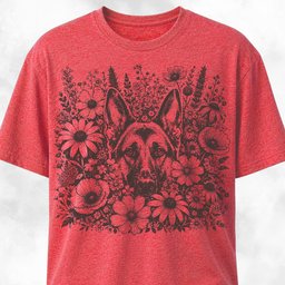 Wildflower German Shepherd T Shirt Gift For Dog Lover
