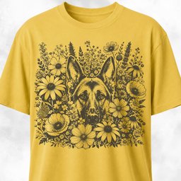 Wildflower German Shepherd T Shirt Gift For Dog Lover