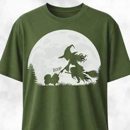 Witch Booping Pomeranian T Shirt Gift For Dog Lover
