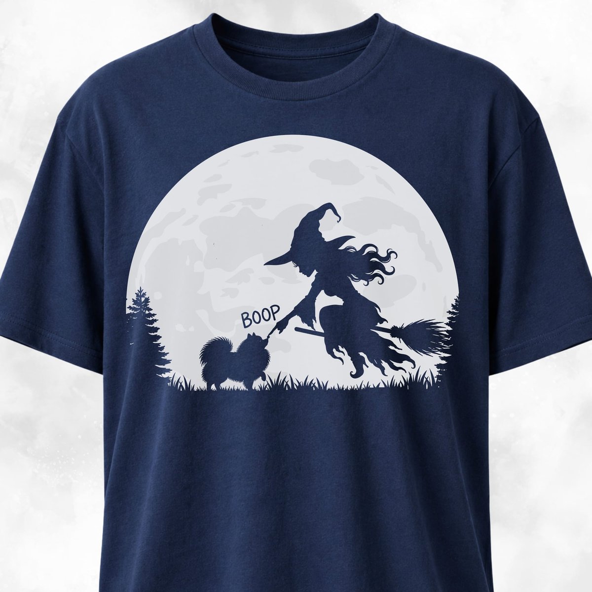Witch Booping Pomeranian T Shirt Gift For Dog Lover
