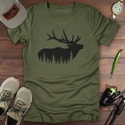 Elk Silhouette T Shirt Gift For Fishing Enthusiast