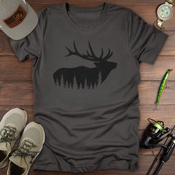 Elk Silhouette T Shirt Gift For Fishing Enthusiast